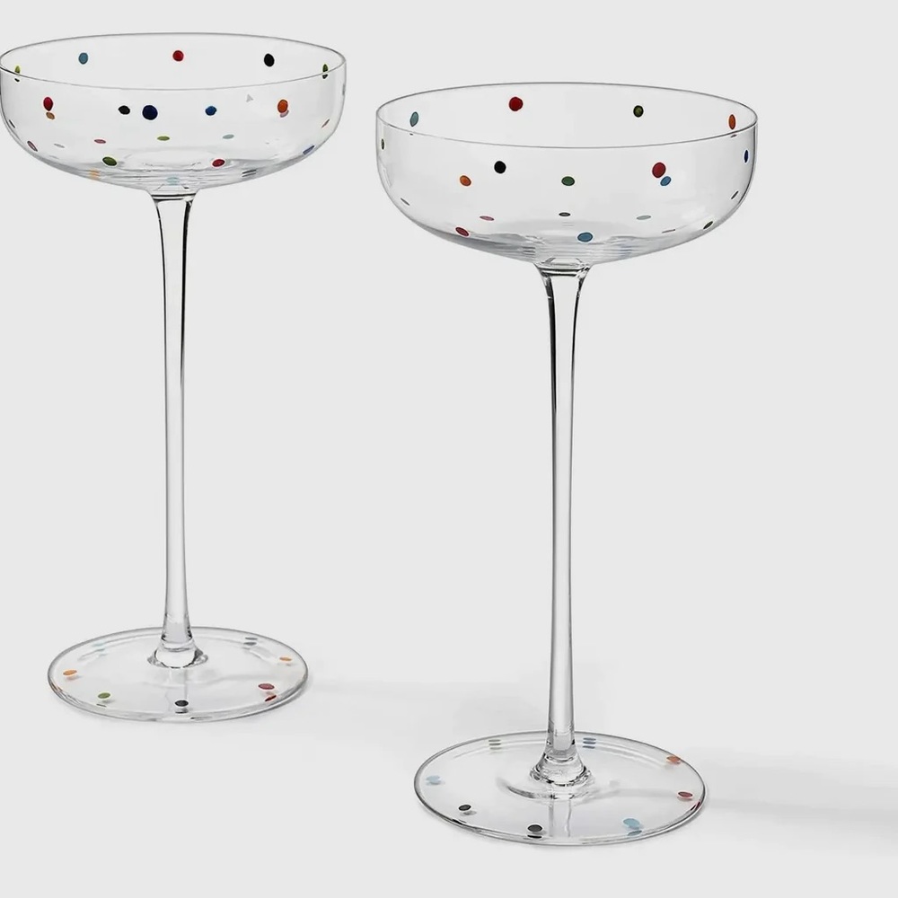 polka dot champagne glasses - set of 2